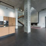 Commercial kitchen workspace organized for service