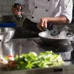 Kitchen counter set up for meal preparation