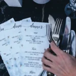 Restaurant menu placed on a table