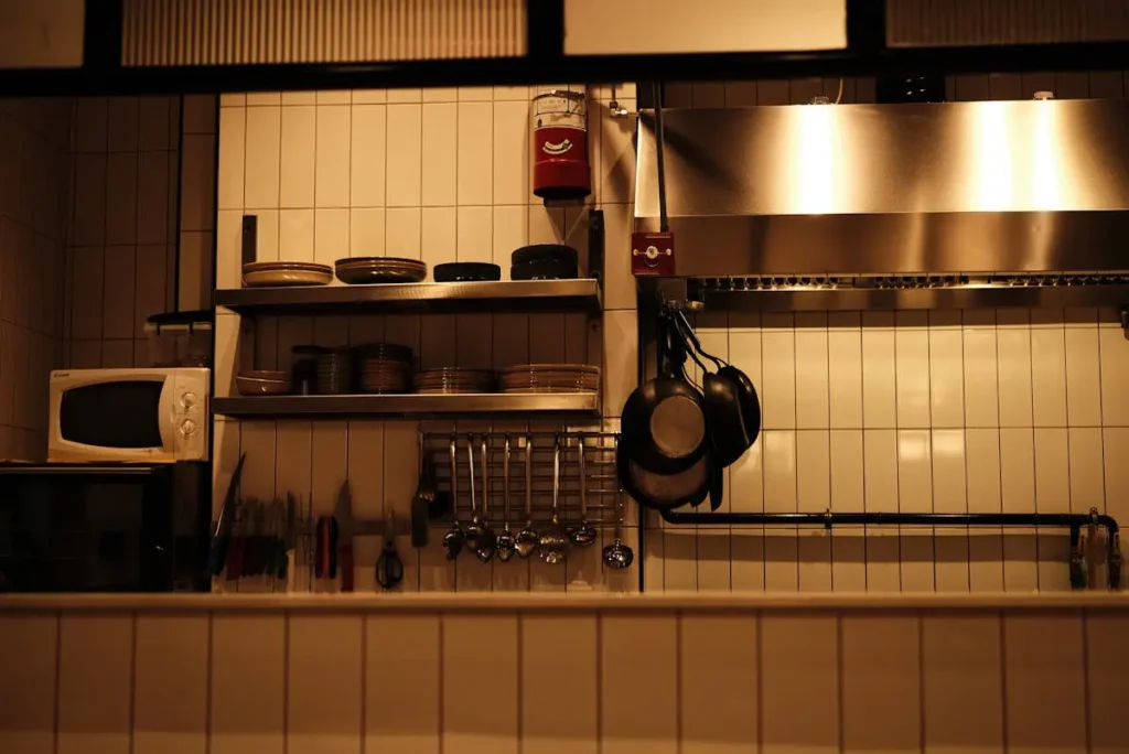 Professional cooking habits shown through organized kitchen workflow